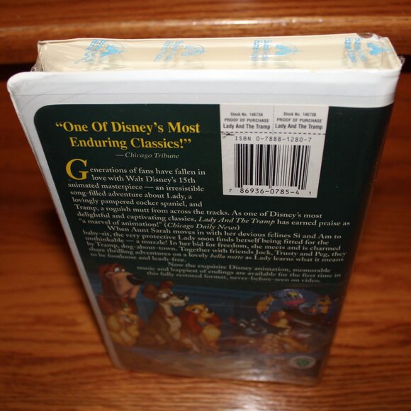 3/$28❤️ sealed Walt Disney's Masterpiece LADY AND THE TRAMP Clam Shell VHS 1998 - Picture 4 of 7